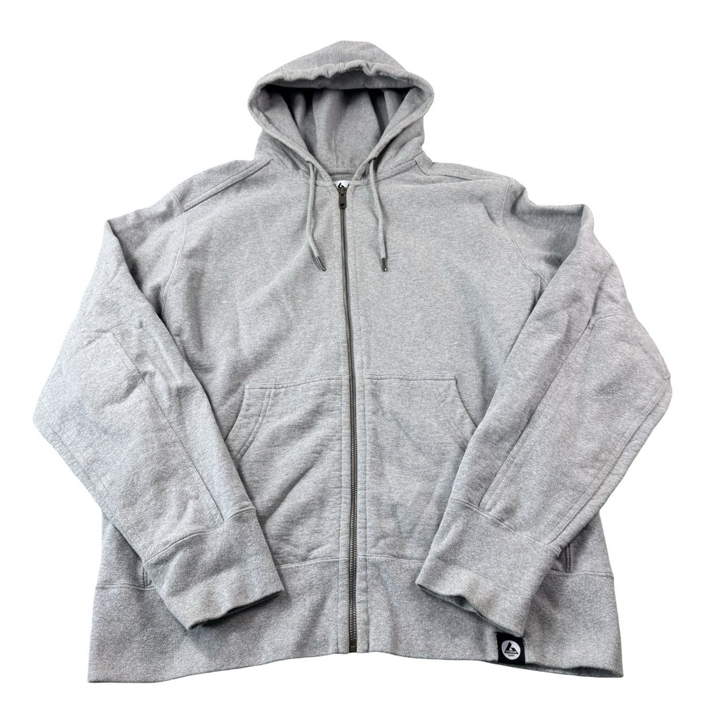 American Giant Heavy Cotton Gray Full Zip Hooded Mens Sweater Size 2XL Fits XL